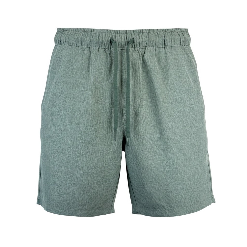 Eddie Bauer Mens Performance Shorts Sage Green Heather Elastic Waist L EMS16095